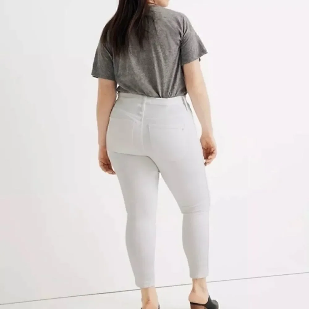NWT Madewell High-Rise Skinny Crop Curvy Jeans in Pure White Size 37